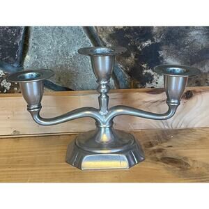 Vintage 3 candle stick holder Candelabra. Silver tone. Table Decor Piece!